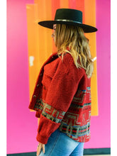 Load image into Gallery viewer, RTS RED AZTEC SHERPA JACKET
