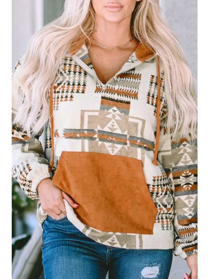 PRE-ORDER Aztec pullover with pouch