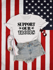 SUPPORT OUR TROOPS WHITE SCREEN PRINT-- 10 PACK